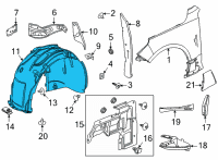 OEM Cadillac CT5 Fender Liner Diagram - 85132880