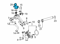 OEM 2022 GMC Sierra 2500 HD Water Outlet Diagram - 12706152