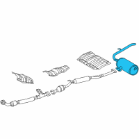 OEM 2008 Toyota Sienna Muffler & Pipe Diagram - 17430-0P130