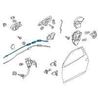 OEM 2014 Honda CR-Z Cable, Rear Front Door Lock Diagram - 72133-SZT-013