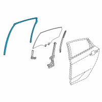 OEM Honda Insight Runchannel, Right Rear Door Diagram - 72735-TBA-A01