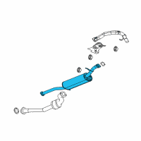 OEM Hummer Exhaust Muffler Assembly (W/ Exhaust Pipe) Diagram - 94738539