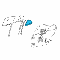 OEM 2000 Lexus GS400 Weatherstrip, Rear Door Quarter Window, LH Diagram - 68189-30100