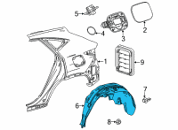 OEM 2022 Lexus NX250 LINER, RR WHEEL HOUS Diagram - 65637-78020