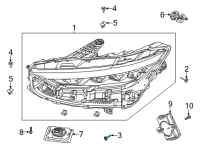 OEM 2022 Ford Mustang Mach-E Headlamp Bolt Diagram - -W705470-S442