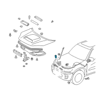 OEM Toyota Pickup Support Rod Clip Diagram - 53452-90351