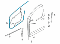 OEM 2022 Nissan Frontier WEATHERSTRIP-FRONT DOOR, RH Diagram - 80830-9BU0A