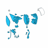 OEM Honda Civic Mirror Sub-Assembly, Passenger Side (Flat Black) Diagram - 76208-TBG-A01ZA