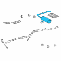 OEM 2012 Toyota Sienna Muffler & Pipe Diagram - 17430-0V080