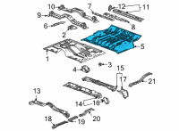 OEM 2021 Cadillac Escalade Center Floor Pan Diagram - 84845461