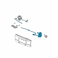 OEM 2010 Honda Element Lock Assembly, Passenger Side Tailgate (Lower) Diagram - 74860-SCV-A01