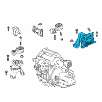 OEM 2018 Honda Accord Rubber Assembly, Transmission Mounting Diagram - 50850-TVC-A22