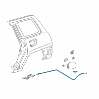 OEM Toyota RAV4 Cable Sub-Assy, Fuel Lid Lock Control Diagram - 77035-42080