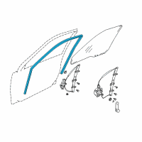 OEM 2004 Chevrolet Tracker Run, Front Door Glass, LH (On Esn) Diagram - 30021430