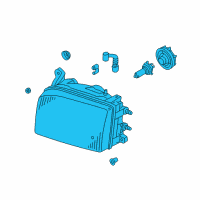 OEM 2000 Nissan Pathfinder Passenger Side Headlamp Assembly Diagram - 26010-2W625