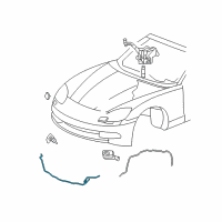 OEM 2010 Chevrolet Corvette Hose Asm-Headlamp Washer Nozzle Diagram - 10447311