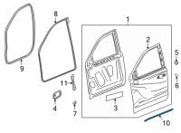 OEM 2021 GMC Sierra 3500 HD Lower Weatherstrip Diagram - 84050218