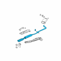 OEM 2000 Buick LeSabre Exhaust Muffler Assembly (W/ Exhaust & T/Pipe & 3W Diagram - 25700229