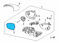 OEM 2021 Ford Mustang Mach-E GLASS ASY - REAR VIEW OUTER MI Diagram - LJ8Z-17K707-A