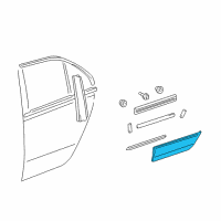 OEM Lexus LS430 Moulding, Rear Door, Outside RH Diagram - 75741-50040-C0