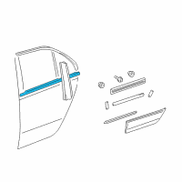 OEM 2002 Lexus LS430 Moulding Assy, Rear Door Belt, LH Diagram - 75740-50010