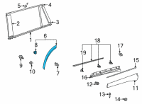 OEM 2022 Toyota Highlander Lower Molding Diagram - 75077-0E040