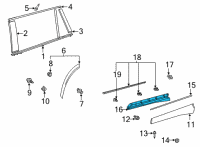 OEM 2020 Toyota Highlander Inner Molding Diagram - 75745-0E060