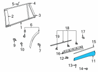 OEM 2020 Toyota Highlander Outer Molding Diagram - 75741-0E903