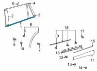 OEM 2022 Toyota Highlander Belt Molding Diagram - 75730-0E110