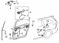 OEM 2021 Toyota Sienna Lock Cable Diagram - 69730-08030