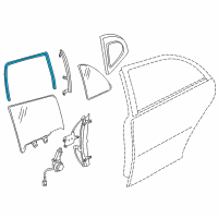 OEM 2005 Infiniti Q45 Glass Run-Rear Door Window, LH Diagram - 82331-AR000