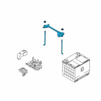 OEM 2005 Chevrolet Aveo Retainer, Battery Hold Down Diagram - 96280186