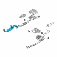 OEM Hyundai Entourage Front Muffler Assembly Diagram - 28610-4D100