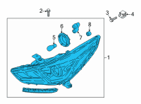 OEM 2018 Hyundai Accent Headlamp Assembly, Left Diagram - 92101-J0200