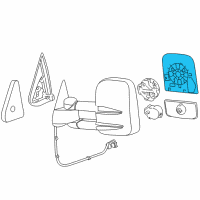 OEM 2010 Chevrolet Silverado 2500 HD Mirror Glass Diagram - 15933018