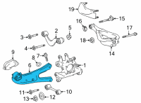OEM 2016 Lexus RX350 Arm Assembly, Trailing Diagram - 48780-0E090