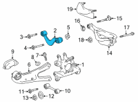 OEM 2020 Toyota Highlander Upper Control Arm Diagram - 48770-48020