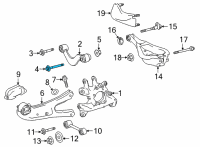 OEM 2021 Toyota Sienna Upper Control Arm Front Bolt Diagram - 90105-A0417