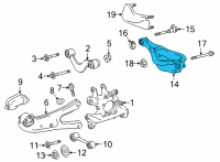 OEM 2021 Toyota Highlander Lower Control Arm Diagram - 48730-0E100