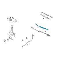 OEM Hyundai Accent Windshield Wiper Arm Assembly Diagram - 98320-25060