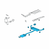 OEM 2009 Chevrolet Equinox Exhaust Muffler Assembly (W/ Exhaust Pipe & Tail Pipe) Diagram - 25920444