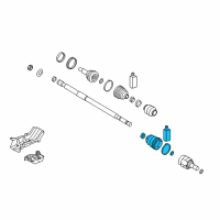 OEM 2018 Kia Forte Boot Kit-Front Axle Differential Diagram - 49542A7180