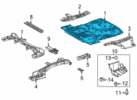 OEM Toyota Highlander Rear Floor Pan Diagram - 58301-0E902