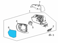 OEM 2022 Chevrolet Tahoe Mirror Glass Diagram - 84642720