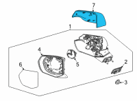OEM 2022 Chevrolet Suburban Mirror Cover Diagram - 84642822