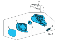OEM 2022 GMC Yukon Mirror Assembly Diagram - 84765826