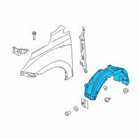 OEM 2011 Hyundai Tucson Front Wheel Guard Assembly, Right Diagram - 86812-2S001