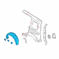 OEM 2019 Ford Transit Connect Wheelhouse Liner Diagram - KT1Z-61278B51-A