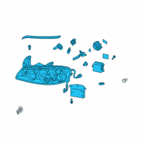 OEM 2002 Nissan Maxima Passenger Side Headlight Assembly Front Diagram - 26010-5Y725