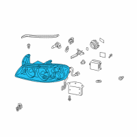 OEM 2003 Nissan Maxima Headlamp Housing Assembly, Passenger Side Diagram - 26025-5Y700